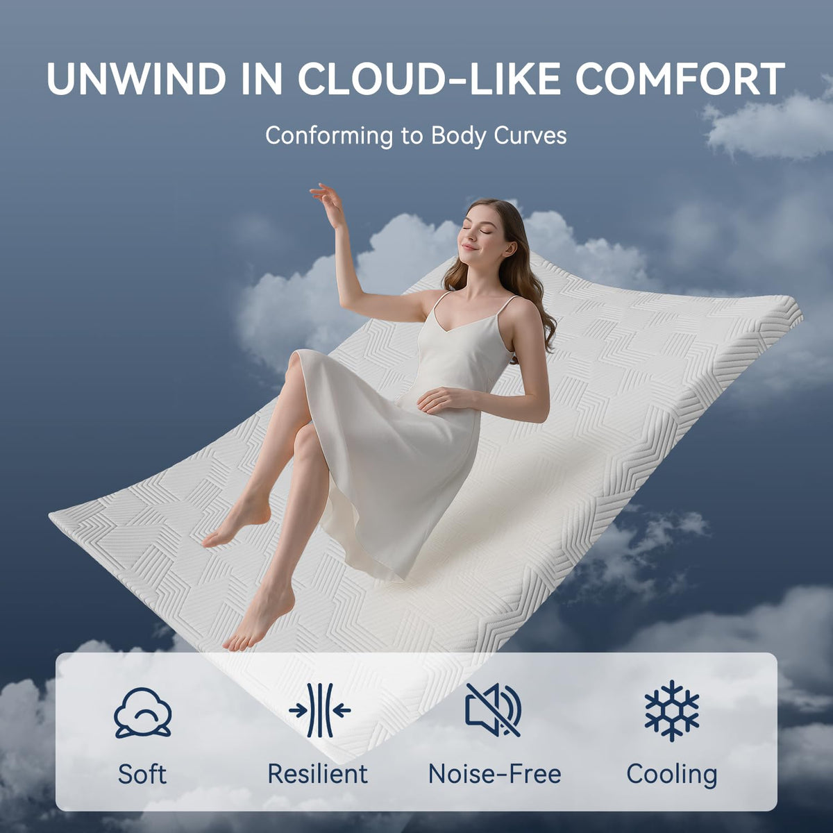 ELEMUSE memory foam contours to the body for personalized comfort.