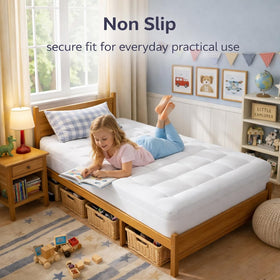 ELEMUSE soft pillowtop pad closeup illustrates cozy, skin-friendly surface