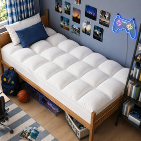 ELEMUSE Twin Mattress Topper with soft-fill for plush nightly comfort
