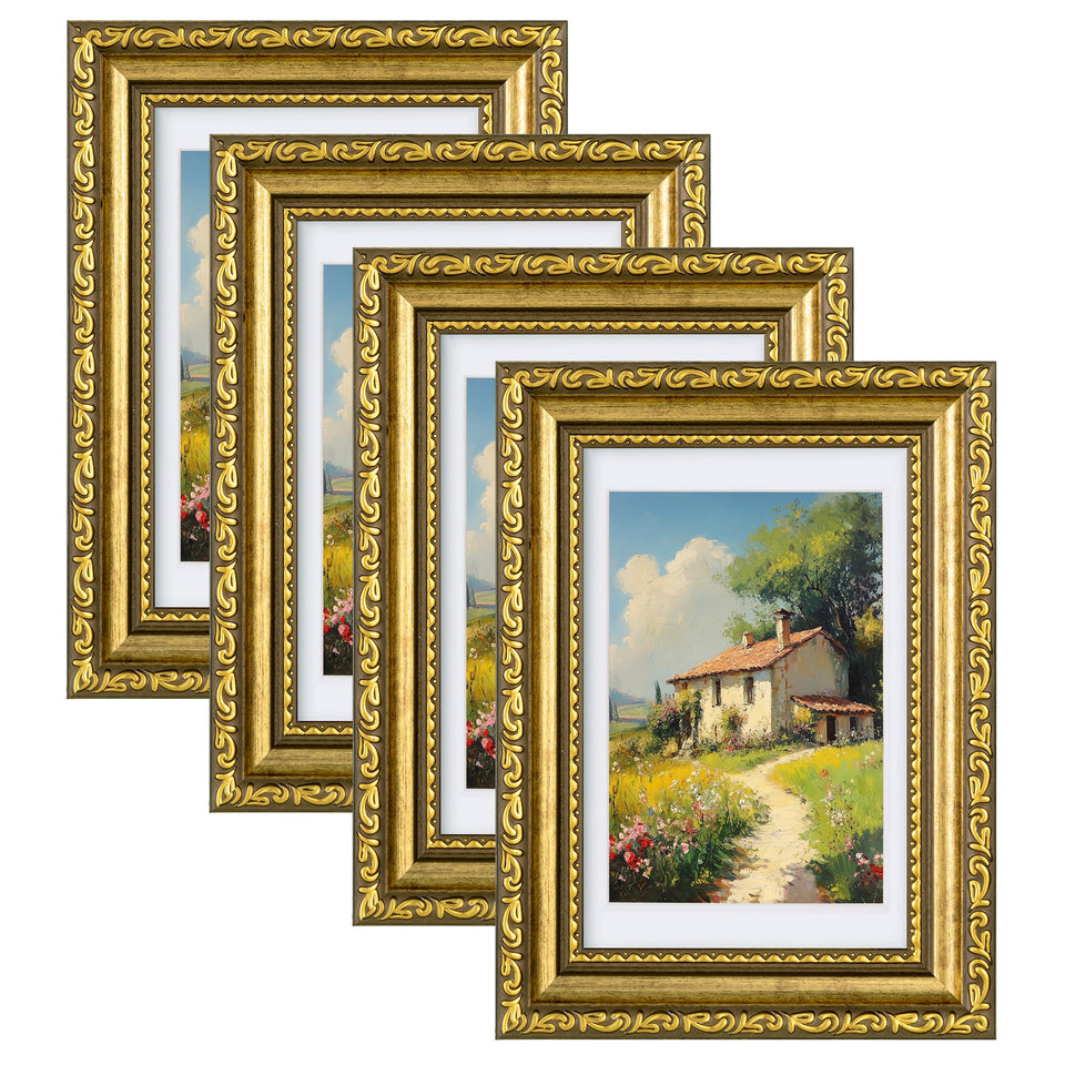 eletecpro 4x6 gold frame set ready for wall display or tabletop decor