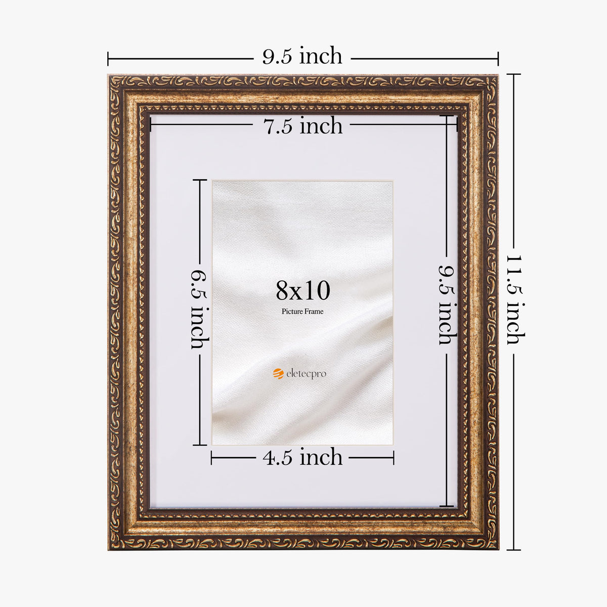 eletecpro 5x7 photo display with mat option in 8x10 frame
