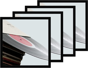 eletecpro vinyl record frame front view in matte black enhances wall display