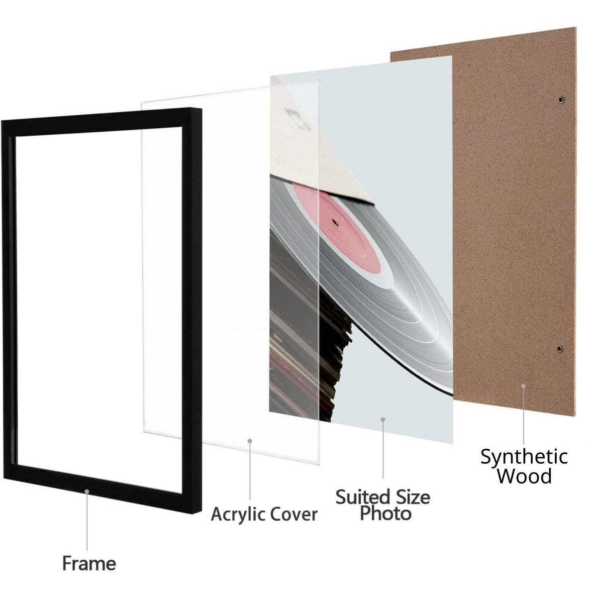 eletecpro vinyl frame interior shows 12.5x12.5 space for full jacket