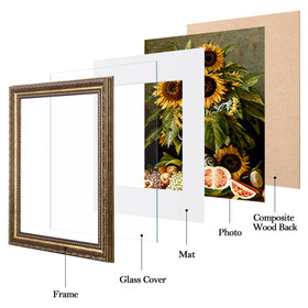 eletecpro ornate bronze gold frame with beaded inlays for vintage decor