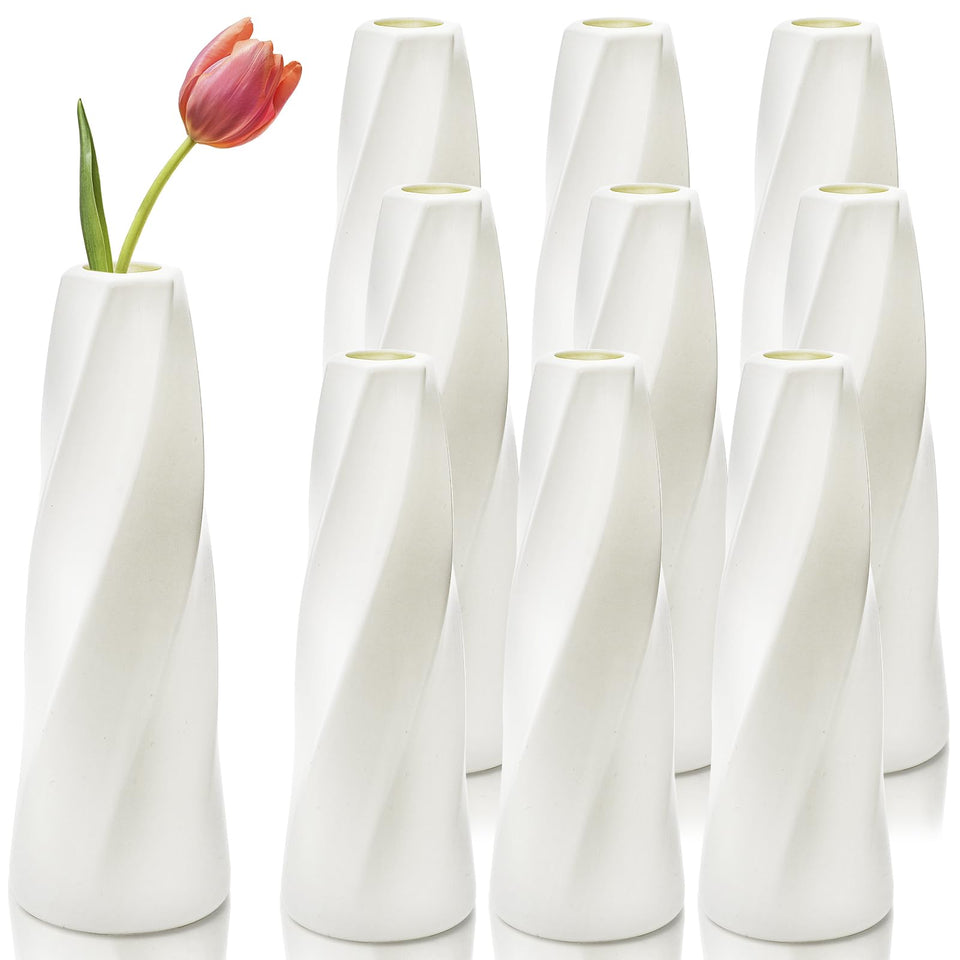 ELFULLY 10-pack ivory 8-inch centerpiece vase for elegant tables