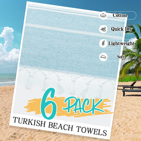 Close-up of Eliamo blue Turkish towel cotton texture for softness.