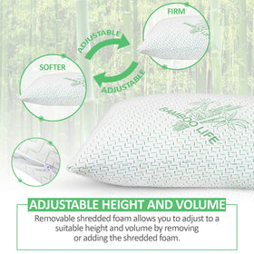 Elif King Size Pillow adjustable height by removing or adding foam