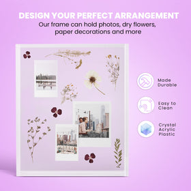 Elil frame supports 8x10 photos and can display a collage of Polaroid Go prints.