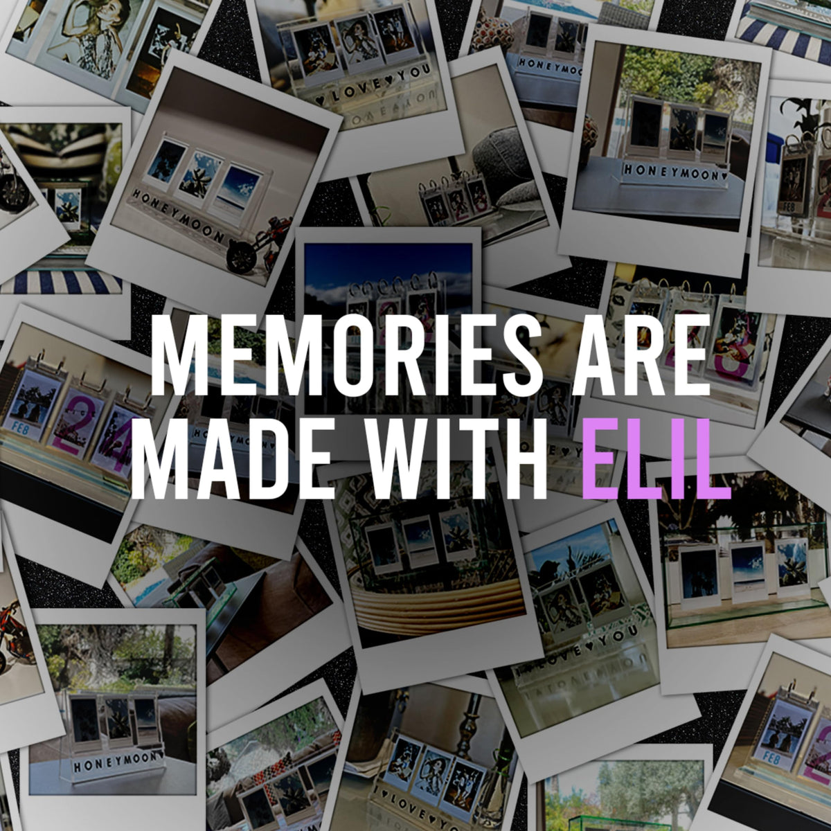 Elil tabletop display suited for wedding or graduation memories.