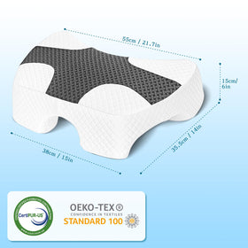 Eliteguard grey-pillow-cover provides breathable, clean sleep environment.