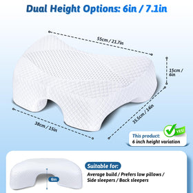 Eliteguard memory-foam pillow close-up showing plush, slow-rebound comfort for neck support.
