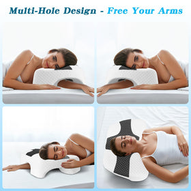 Eliteguard shoulder-relief-system pillow supports versatile neck and shoulder comfort.