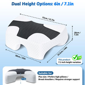 Eliteguard shoulder-relief system demonstrates adjustable arm positioning for comfort.