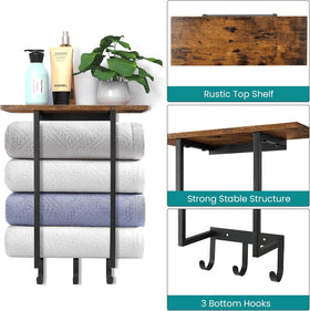 ELITEROO three-hook design keeps towels and washcloths neatly separated.