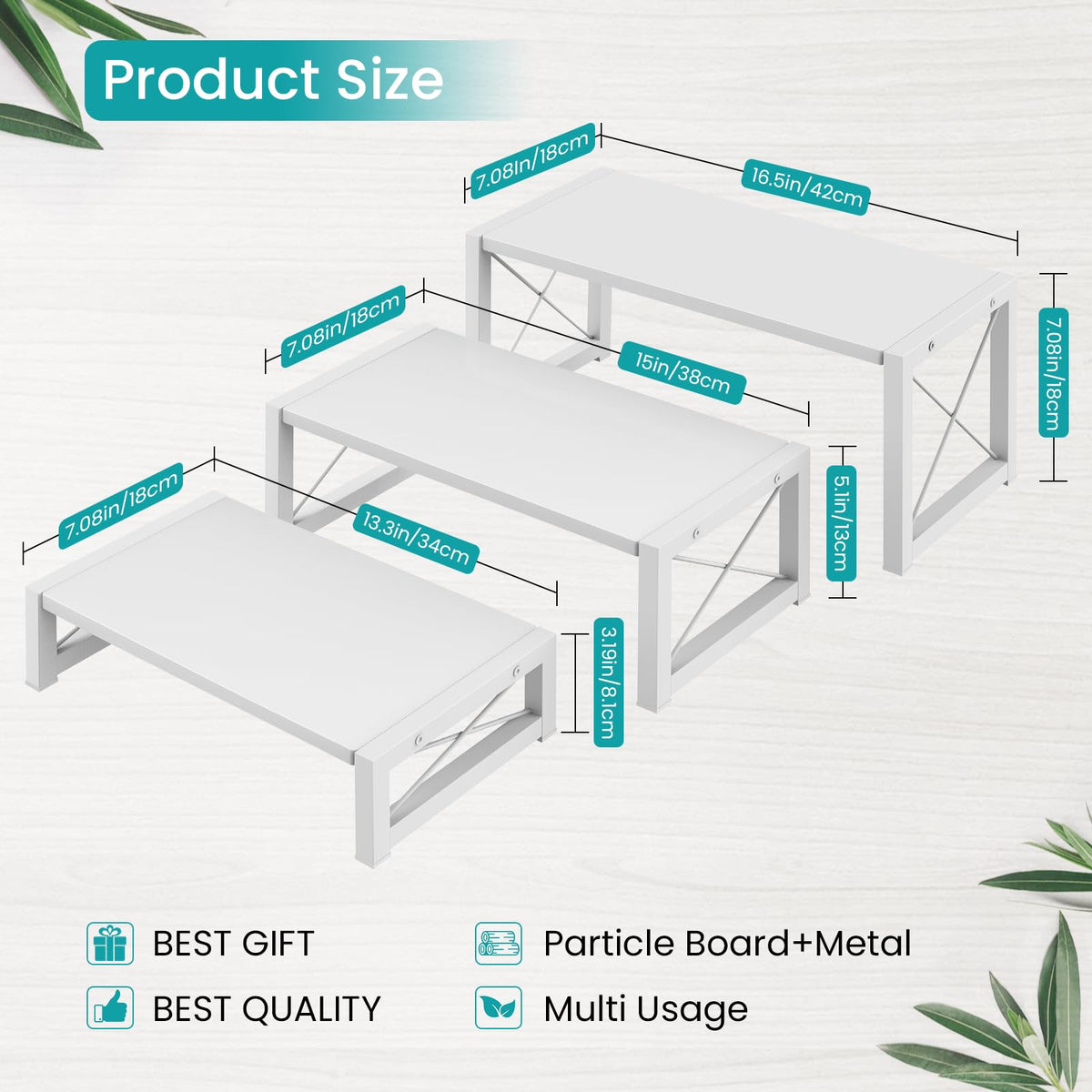 ELITEROO wooden display riser large offers dramatic height for fruits pastries or collectibles