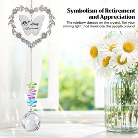 Elivida retirement sun catcher features butterfly sheet symbolizing vitality and renewal.