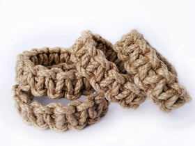 Elkpruu curtain tiebacks close-up showing stainless steel core and grip