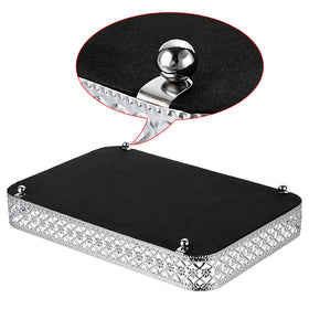 ELLDOO glass metal tray on the dresser displaying cosmetics and jewelry.