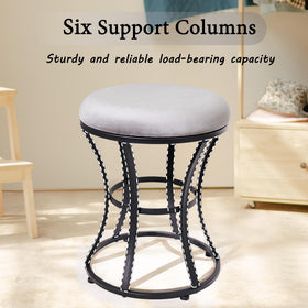 Ellensamqi vanity stool placed in a makeup room for compact seating.
