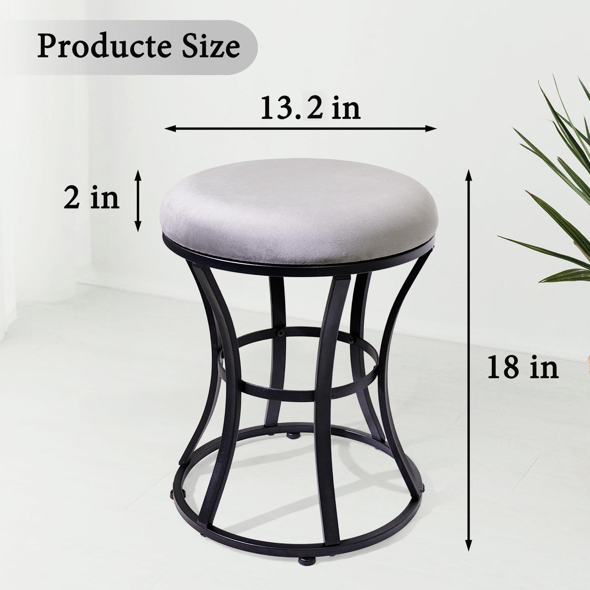 Close-up of velvet seat on Ellensamqi stool for plush comfort.