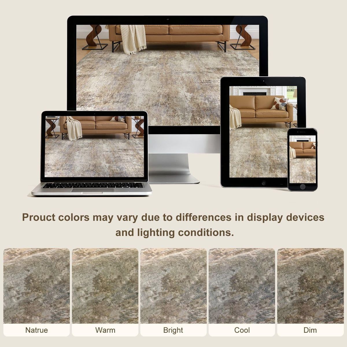 ELLIUNE dark brown contemporary rug enhances living spaces with warmth