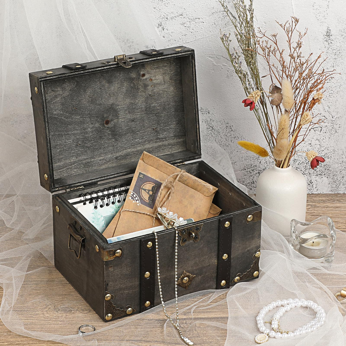ELLDOO craftsmanship details highlight wood grain and antique hardware.
