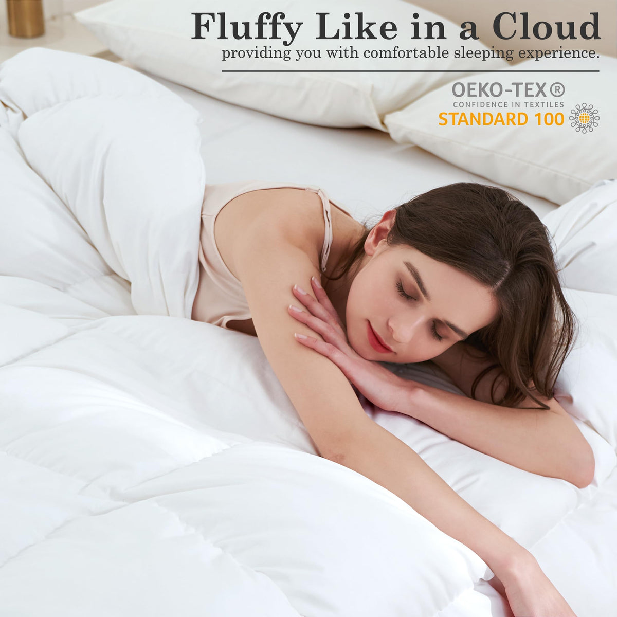 ELNIDO QUEEN 100% cotton cover delivers soft breathability for all-season sleep.