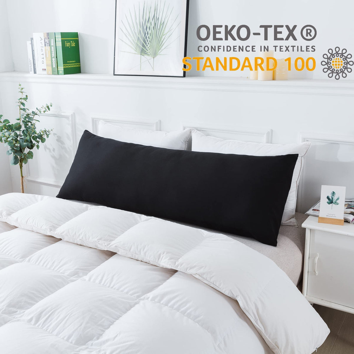 ELNIDO QUEEN black pillowcase with a breathable cover helps keep you cool