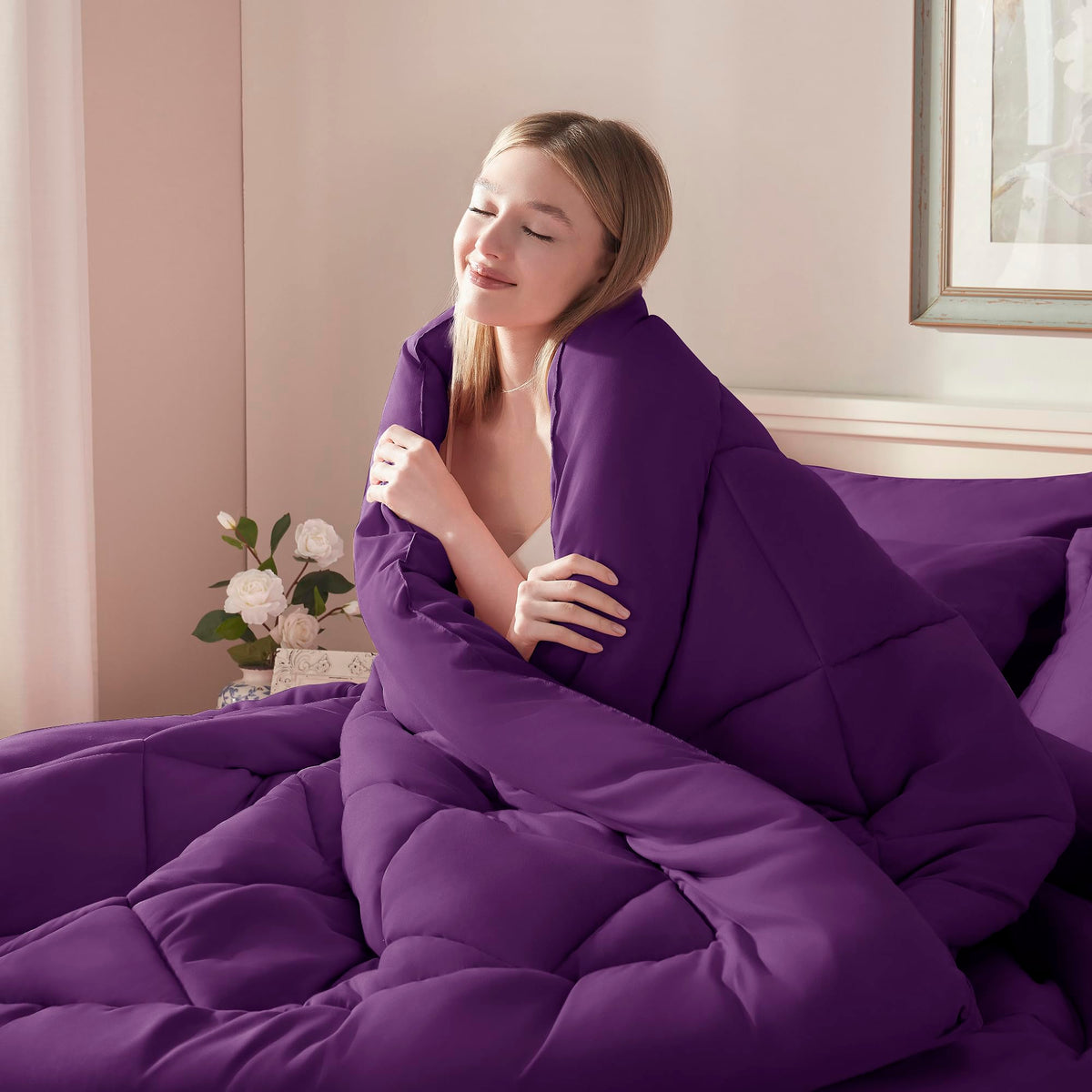 ELNIDO QUEEN flat sheet 90x102 drapes smoothly over the mattress.