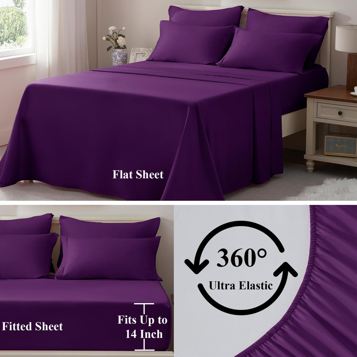 ELNIDO QUEEN pillowcases 20x30 offer soft touch and easy care.