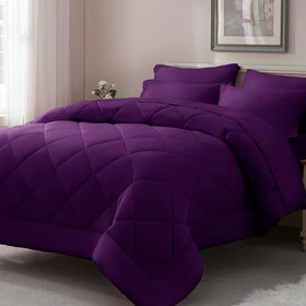 ELNIDO QUEEN purple comforter 88x88 for year-round warmth and plush softness.