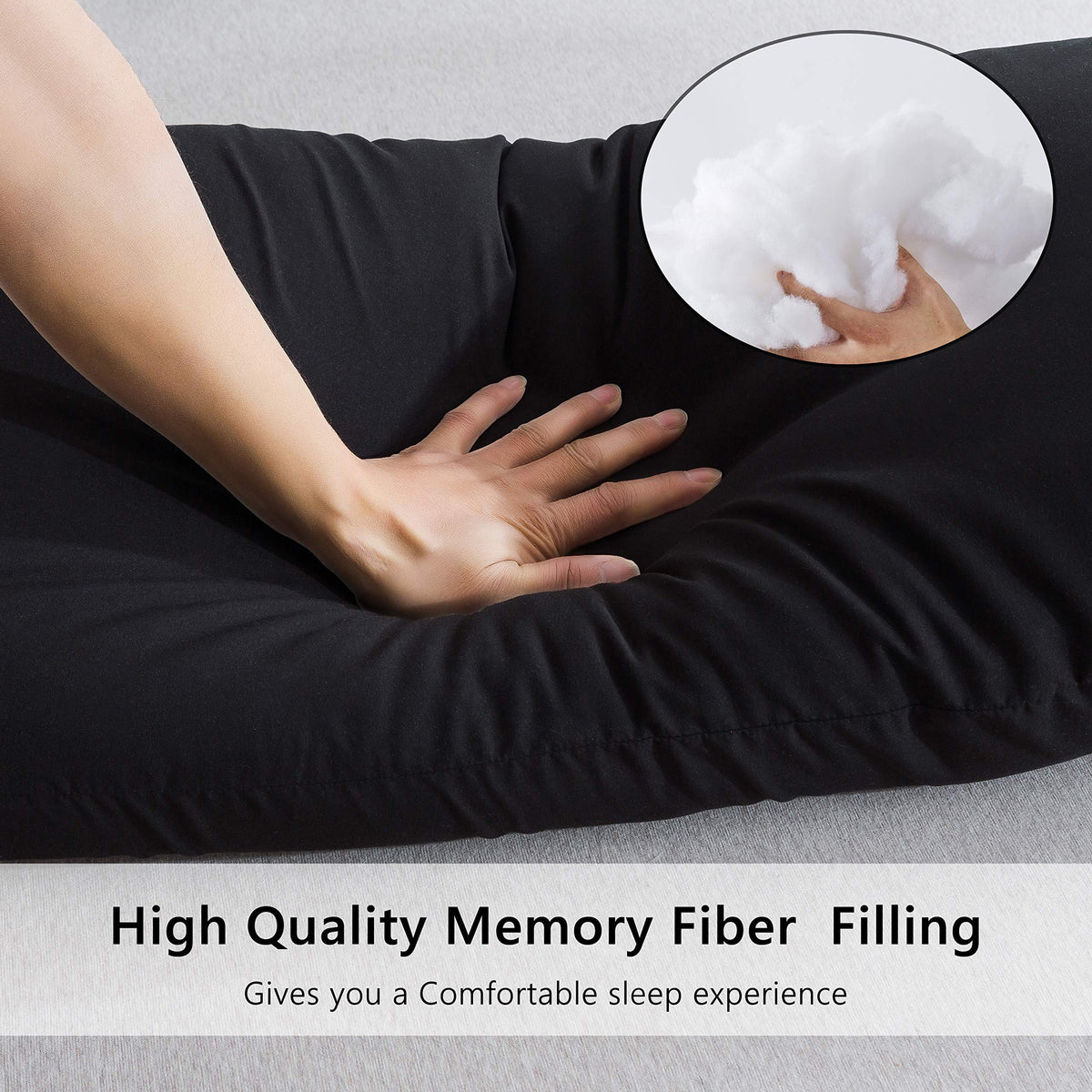 ELNIDO QUEEN pillow shown for reading in bed with extended support