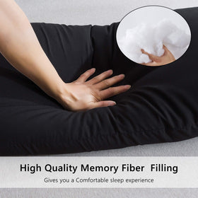 ELNIDO QUEEN pillow shown for reading in bed with extended support