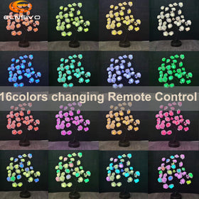 Elnsivo rose tree lamp remote control for easy color changes.