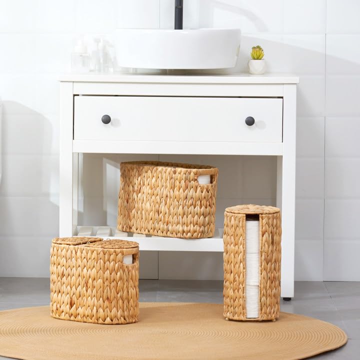 ELONG HOME compact storage basket keeps essentials within reach.