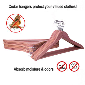 ELONG HOME eco-friendly cedar hanger made from renewable forests.