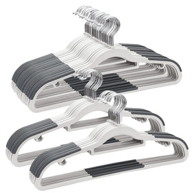 Elong Home plastic hangers 50-pack display neatly organized clothes and maximize closet space.
