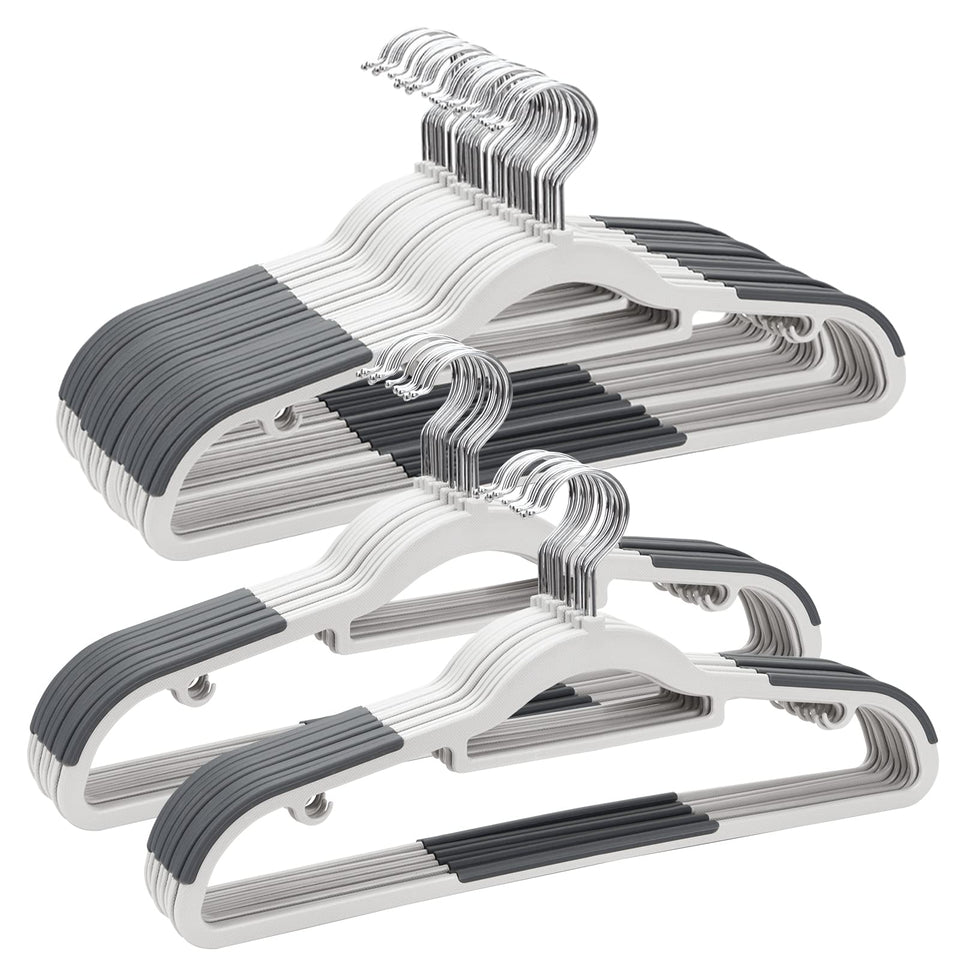 Elong Home plastic hangers 50-pack display neatly organized clothes and maximize closet space.