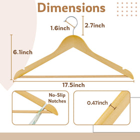 ELONG HOME smooth finish wood hanger protects delicate fabrics with double sanding