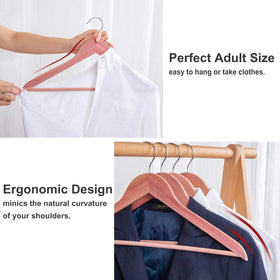 ELONG HOME smooth-polished cedar hanger protecting clothes from snags.