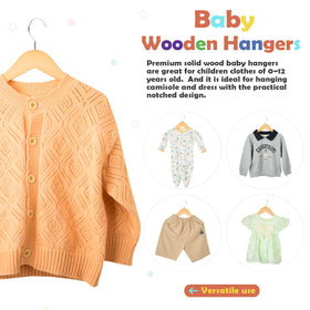 ELONG HOME solid wood hanger designed for toddlers' shirts and jackets.