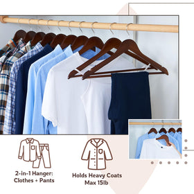 ELONG HOME natural birch wood construction supports heavier garments.