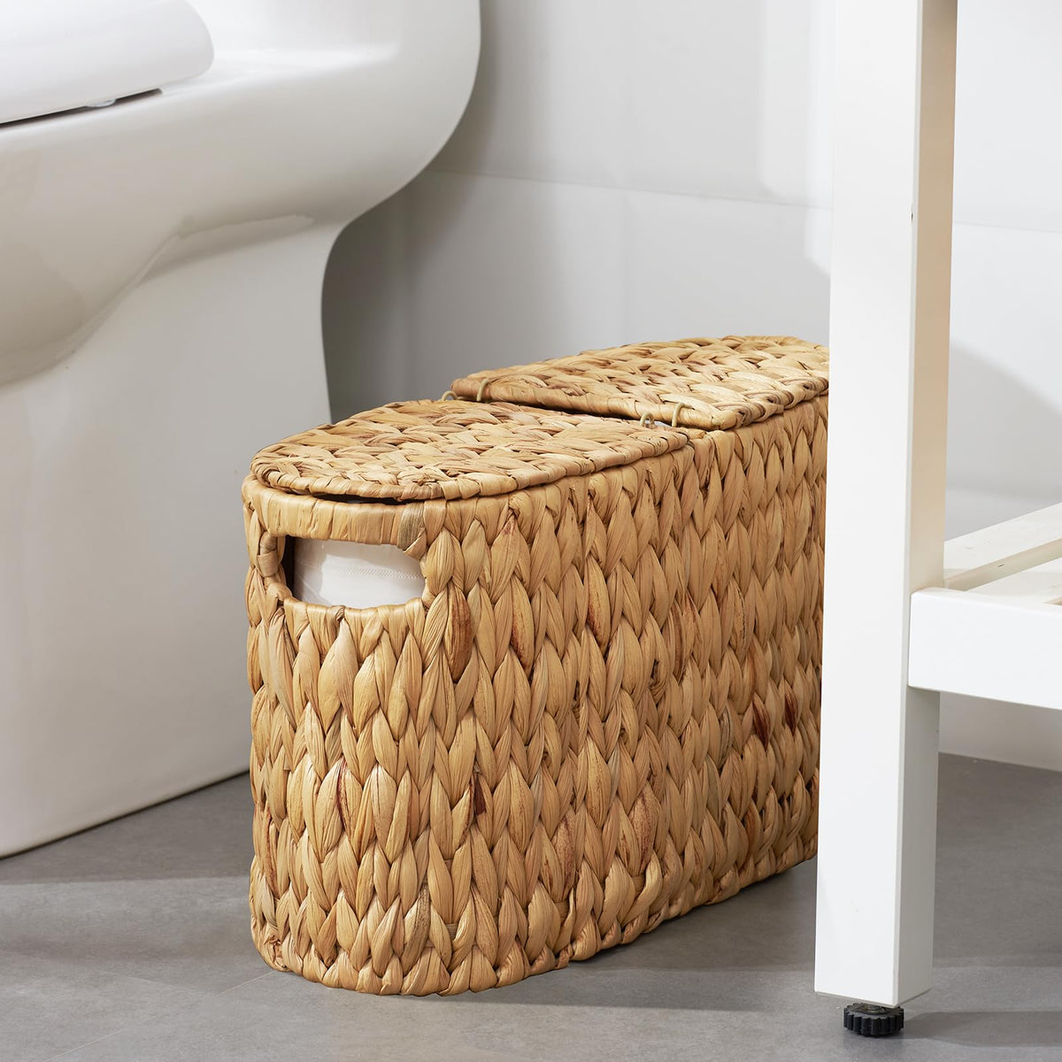 ELONG HOME water hyacinth wicker basket highlighting natural texture