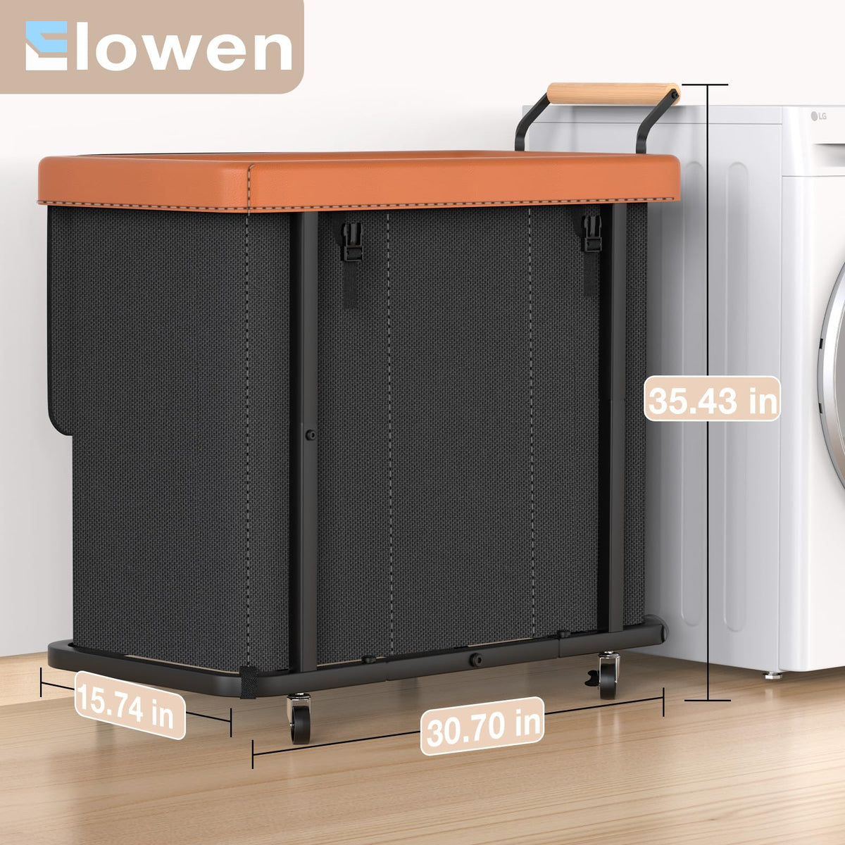 Elowen breathable Oxford fabric helps keep clothes fresh between loads.