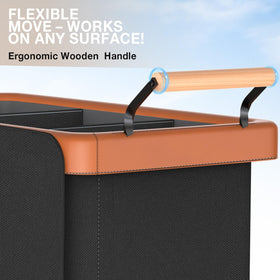 Elowen drop-and-sort compartments aid fast color-coded laundry sorting.