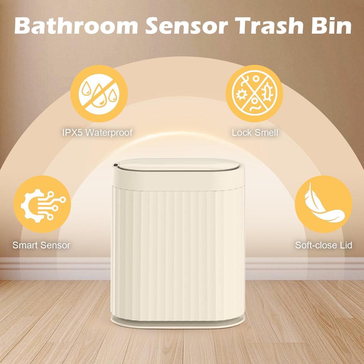 ELPHECO airtight lid locks in odors for a fresher kitchen or bathroom