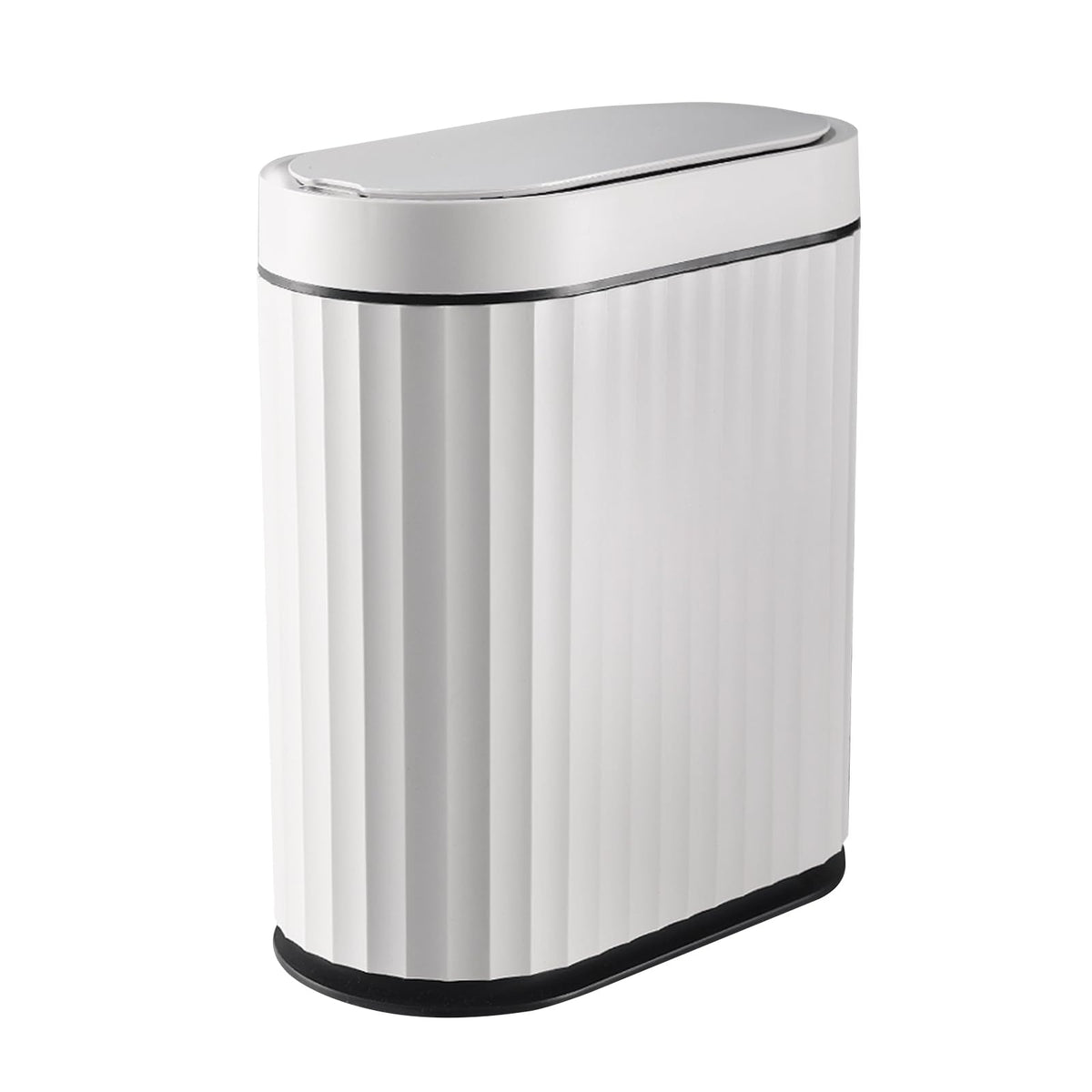 ELPHECO bathroom trash can lid enabling hands-free use for quick waste disposal.