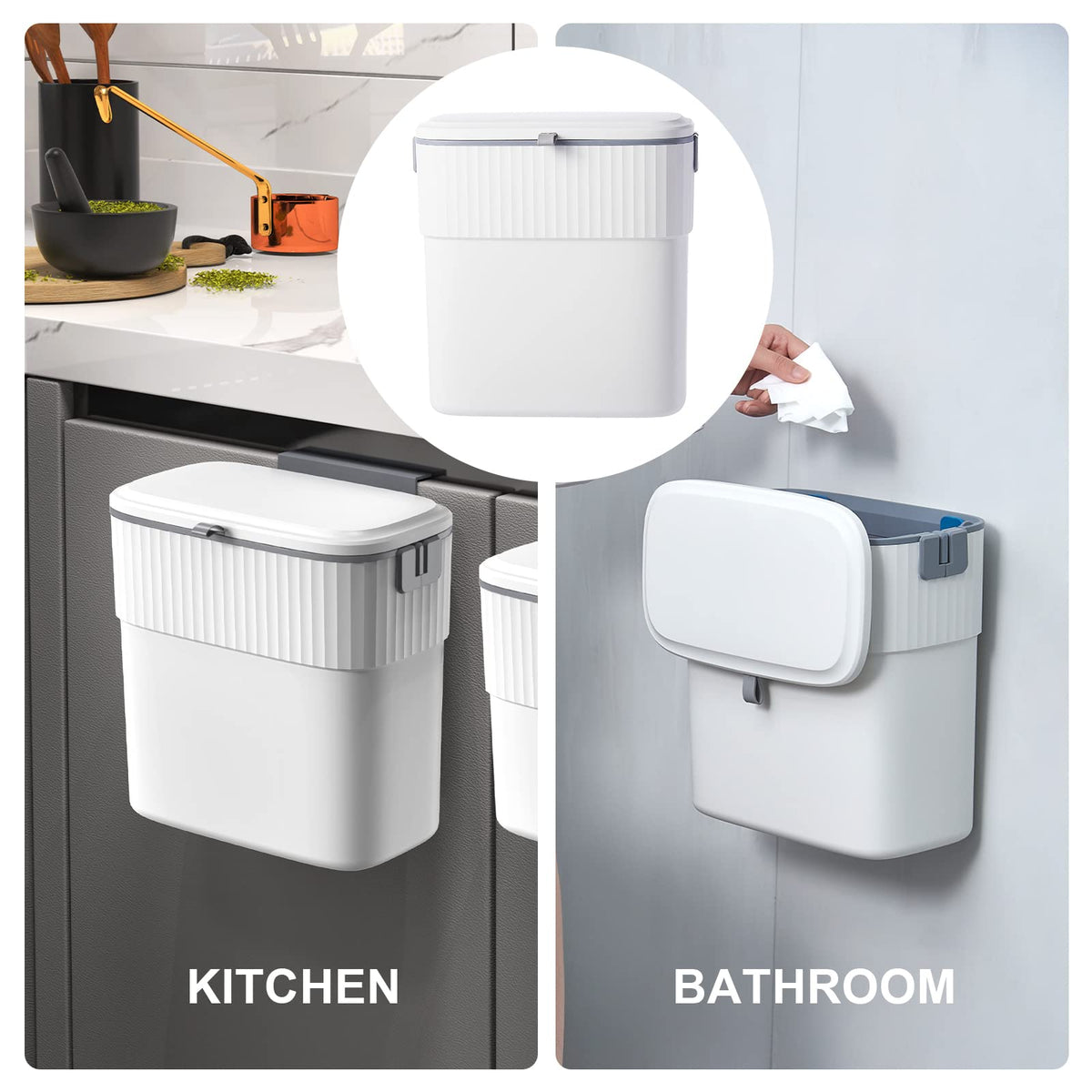 ELPHECO custom-fit trash bags prevent slips and conceal waste neatly.