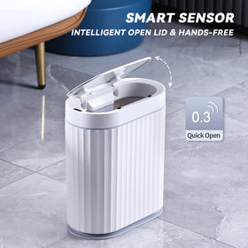 ELPHECO IPX5 waterproof trash can resists splashes in humid rooms.