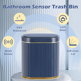 ELPHECO IPX5 waterproof trash bin withstands splashes in kitchen or bathroom.